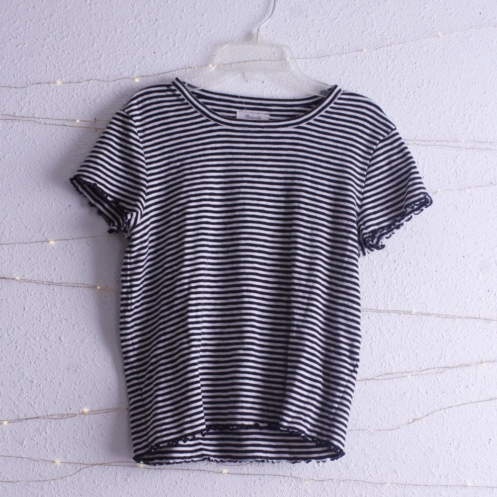 Madewell Short Sleeve Black and White Top